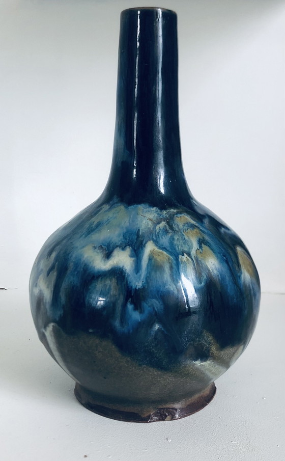 Image 1 of Art Deco Labrec flamed stoneware vase