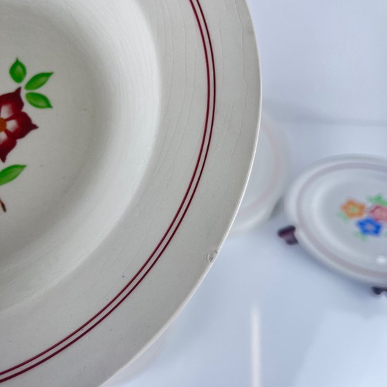 Image 1 of Set of 5 soup plates "The Beehive", Moulins des Loups, 20th century