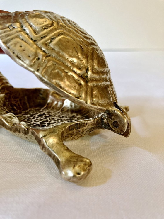 Image 1 of Brass turtle ashtray, 1970s