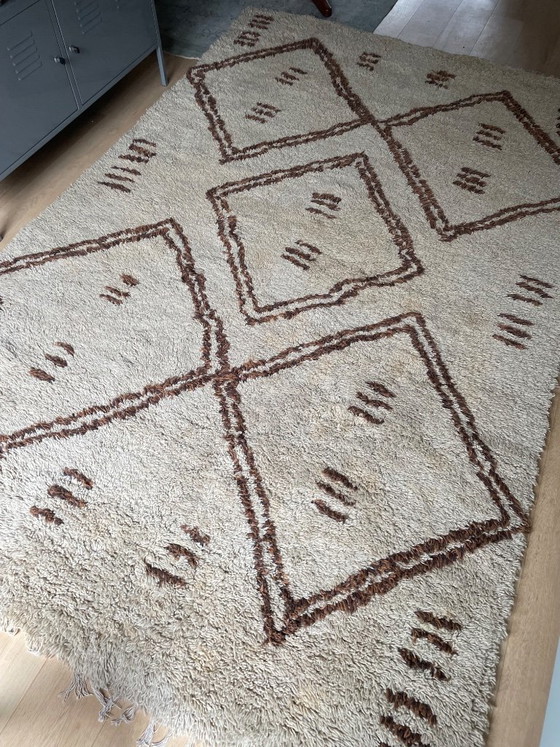 Hoogpolige wollen berber, Vloerkleden en tapijten, Crème, Bohemian (foto 2 van 6)