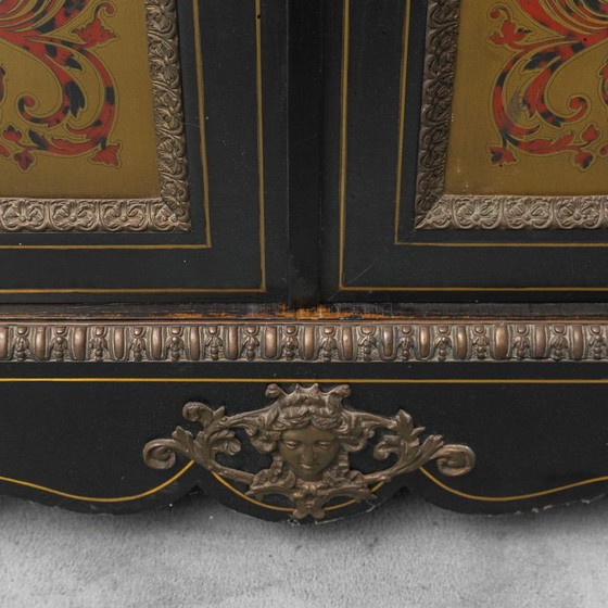Image 1 of VINTAGE FRENCH RENAISSANCE STYLE BOULLE SIDEBOARD HAND PAINTED 19TH CENTURY