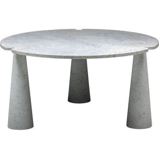 Vintage "Eros" round marble dining table by Angelo Mangiarotti, 1970s
