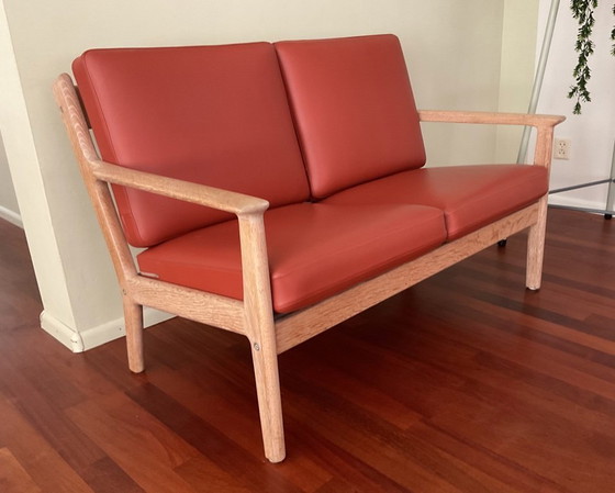 Image 1 of two Hans Wegner benches; Danish oak; Japandi style