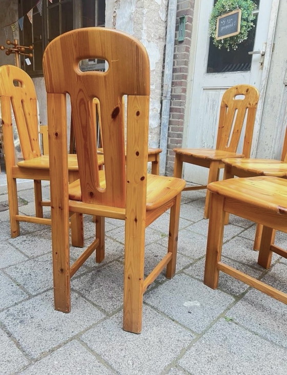 Image 1 of Ensemble de 6 chaises de salle à manger Effezeta en pin