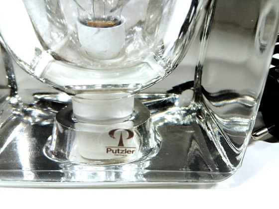 Image 1 of (W018) Unique vintage Putzler crystal glass table lamp – pure design icon!