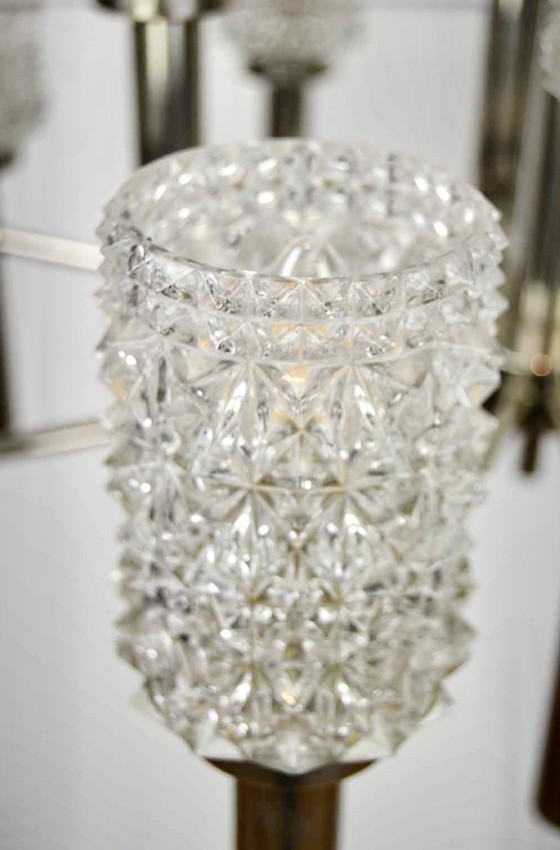 Image 1 of 1960s Vintage Chroom Kroonluchter Paolo Venini Stijl