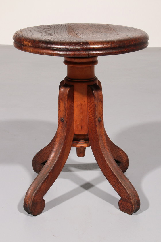 Image 1 of Vintage Scandinavische Pianokruk uit 1940 in massief beukenhout