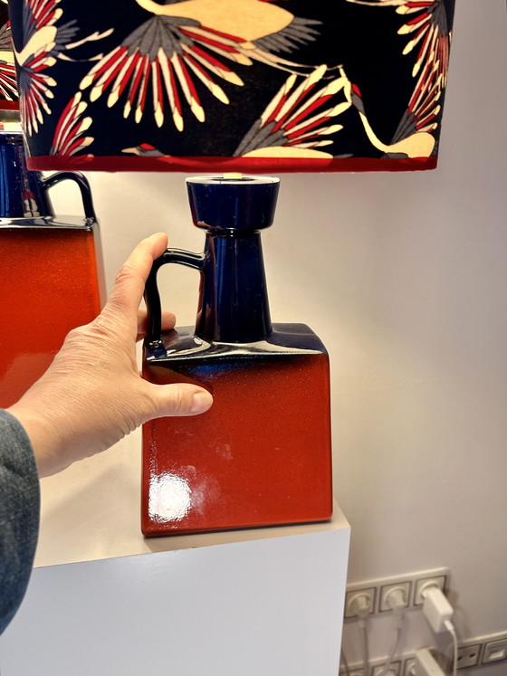Image 1 of A pair of unique designer lamps by Walter Brecht - West German Pottery
