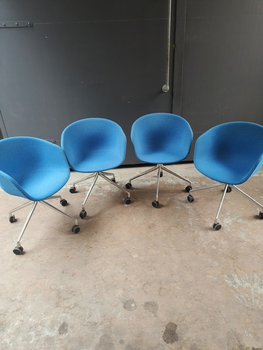 4 Sillas de oficina HAY Design Vintage en azul
