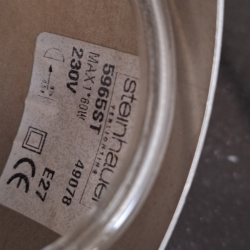 Lámpara colgante de cristal Steinhauer con sistema de suspensión de acero inoxidable