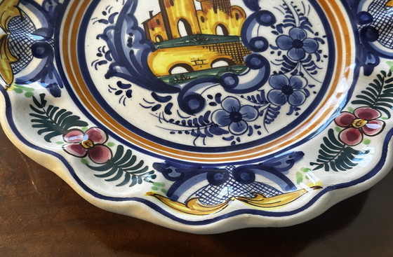 Image 1 of Plat P. Zouilly - Céramique Espagnole Vintage - Diamètre 31 cm