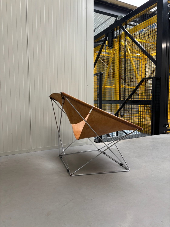 2 chaises Butterfly Artifort, Fauteuils d'appoint, Cuir, Orange (photo 4 sur 15)