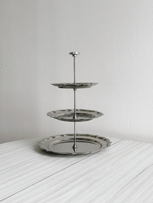 3-level stainless steel serving tray