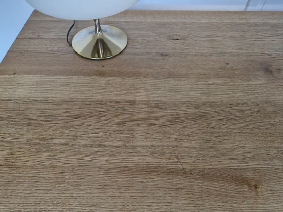 Image 1 of Table solid oak top - metal legs