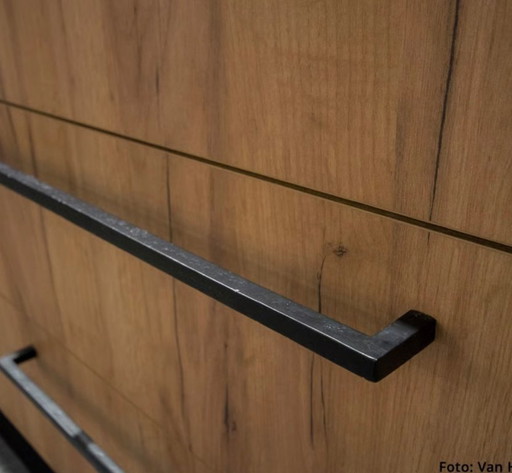 9x Dauby Pure furniture handle PMQ-512 aged iron black 512 mm