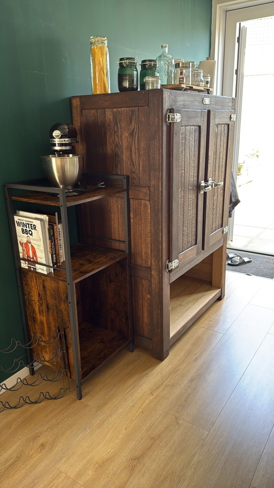“Frigevog” armadio antico – Mobile bar, Metallo, Legno (photo 6 of 6)