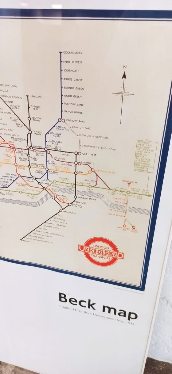 Image 1 of Vintage Harry Beck's London Underground map, 1933