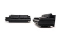 Conjunto de sofá Rolf Benz 6500, tres plazas, dos plazas, cuero negro.
