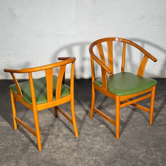 Image 1 of Set of 4 Carl-Ewert Ekström Chairs, Reupholstered in Leather, 1970s