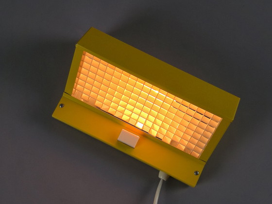 Image 1 of 1970s Vintage ELIDUS Type 9000 Yellow Metal Wall Light With Perforated Plastic Grid by Björn Svensson.