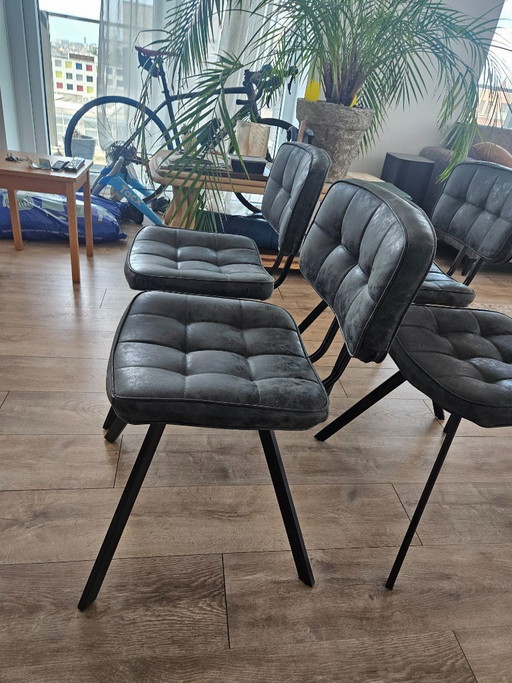 4x Esszimmerstuhl – eetkamerstoelen, Metal, Skai (photo 2 of 5)