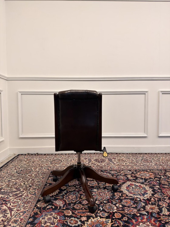Sedia da ufficio Chesterfield classica inglese senza braccioli – Sedie da ufficio, Leather, Wood (photo 4 of 7)