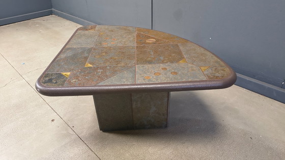 Image 1 of Vintage triangular brutalist coffee table, 1970s