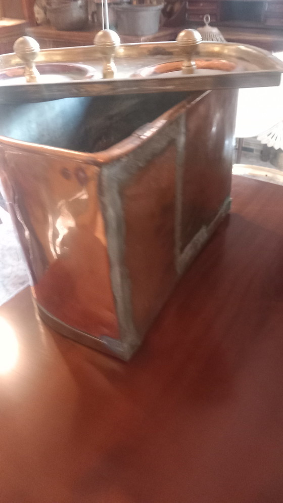 Image 1 of 19e-eeuwse koperen haardketel