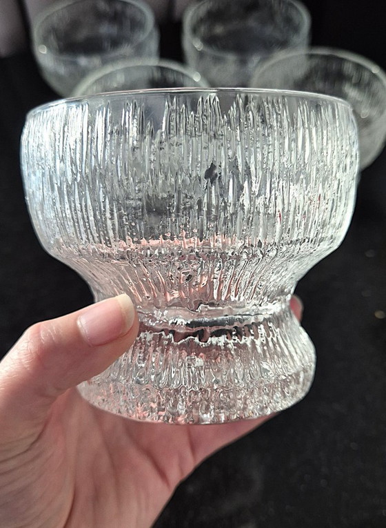 Image 1 of Juego de 5 cuencos de postre con base de vidrio Iittala Kekkerit, diseñado por Timo Sarpaneva en la década de 1970