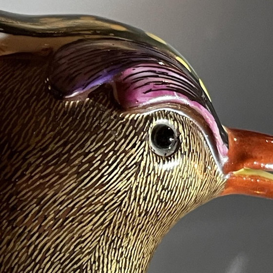 Crested Bird Polychrome Porcelain & Ormolu Sculpture, 1970s – Bronze, Wood, Hollywood Regency (photo 7 of 19)