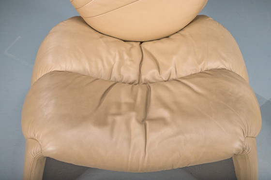 Image 1 of Calipso C35 Lounge Chairs in Leather attributed to Saporiti, Italy, 1980s, Set of 2