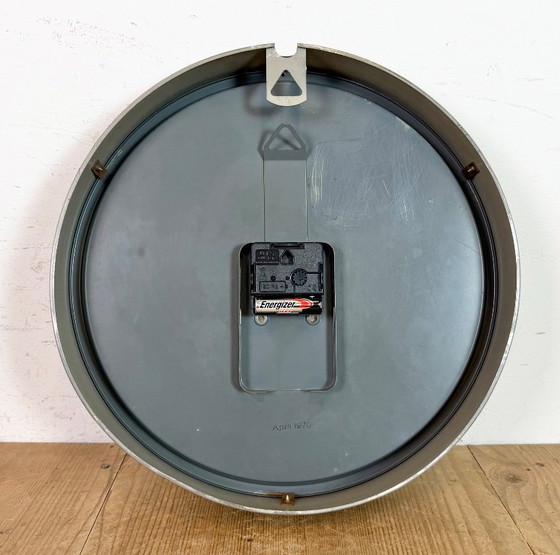 Image 1 of Grey Industrial Station Wall Clock from TCW , 1960