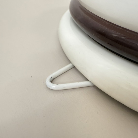 Image 1 of Vintage brown and white wall lamp sconce , 1970s