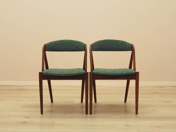 Image 1 of Set van twee teakhouten stoelen, Deens design, jaren 70, ontwerper: Kai Kristiansen