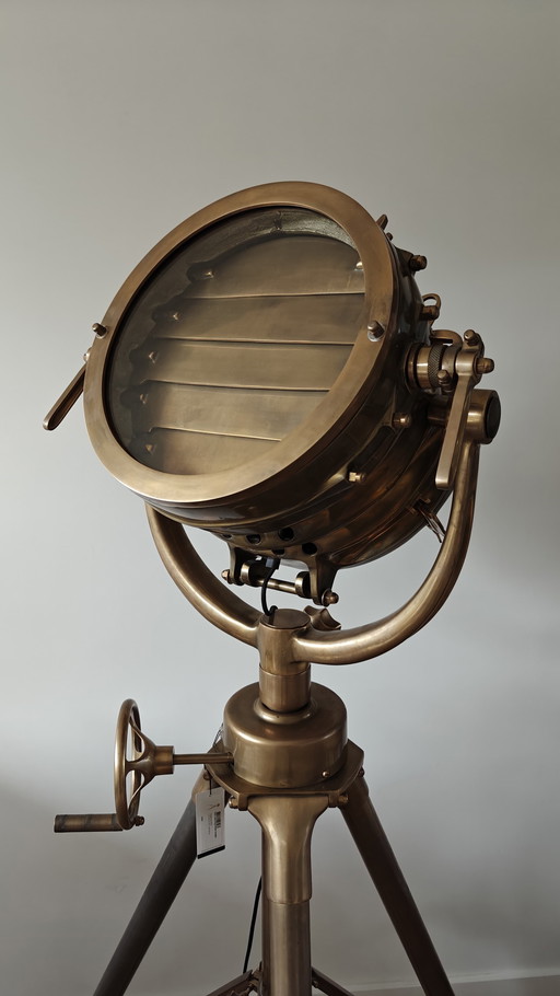 Eichholtz Royal Master Sealight | Luxury Maritime Floor Lamp in Vintage Brass