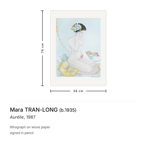Mara TRAN-LONG signierte Lithographie Aurélie 1987 – Lithographien & Drucke, Paper (photo 3 of 5)
