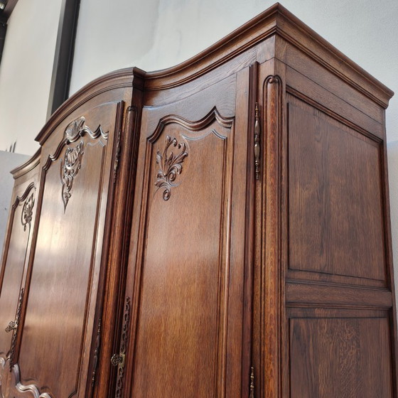 Image 1 of Vintage Antique French Oak Wardrobe Cabinet Dismantable
