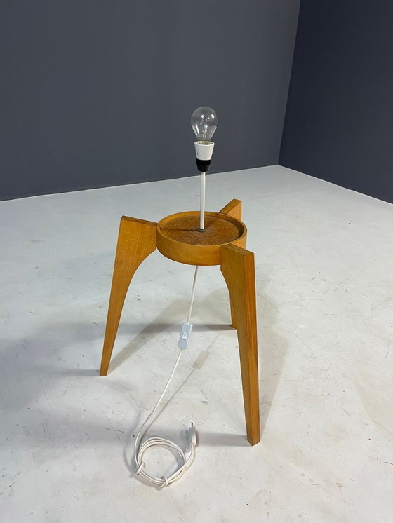 Image 1 of Gran lámpara de pie de ULUV, madera y vidrio esmerilado, Checoslovaquia, años 60