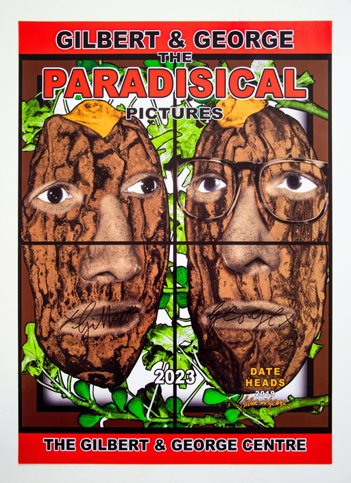 Gilbert & George Signed Poster / The Paradisical Pictures - Date Heads / 59.4 x 84.1cm