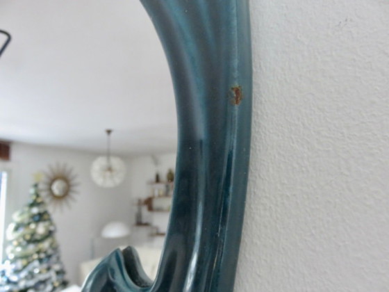 Image 1 of Art Nouveau mirror in enameled cast iron in the style of Hector Guimard