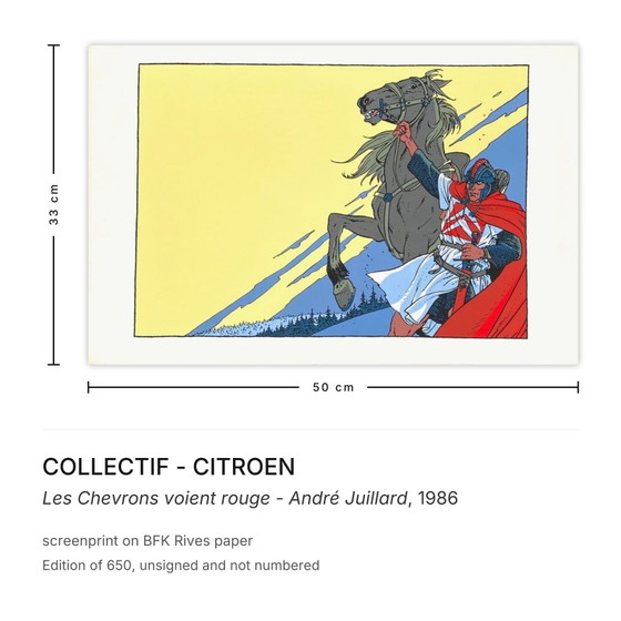 Collective - Citroen Screenprint The Chevrons See Red - André Juillard 1986 – Lithographs & prints, Paper (photo 3 of 5)