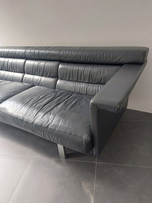 Gelderland blue leather sofa design Henk Vos