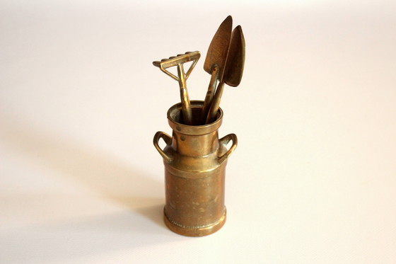 Image 1 of Mini Brass Garden Set For Bonsai And Cacti - Vintage