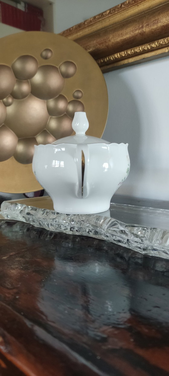 Image 1 of Zuccheriera Vintage Richard Ginori - Porcellana Italiana con Bordatura in Oro