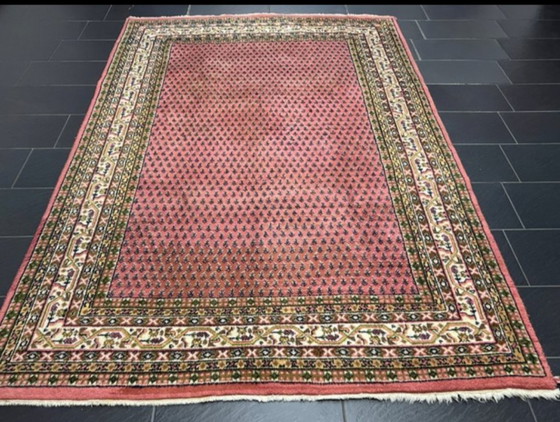 Image 1 of Preciosa alfombra oriental anudada a mano – Sarough Mir (Rosa Antigua / Paisley)