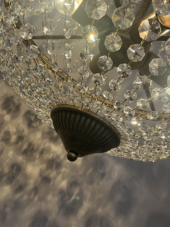 2x XL Bag Chandelier Pendant Lamp Crystal Bronze Color Frame (photo 3 of 8)