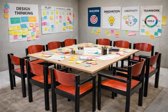 Image 1 of 14 chaises empilables postmodernes de style Memphis italien, années 1970