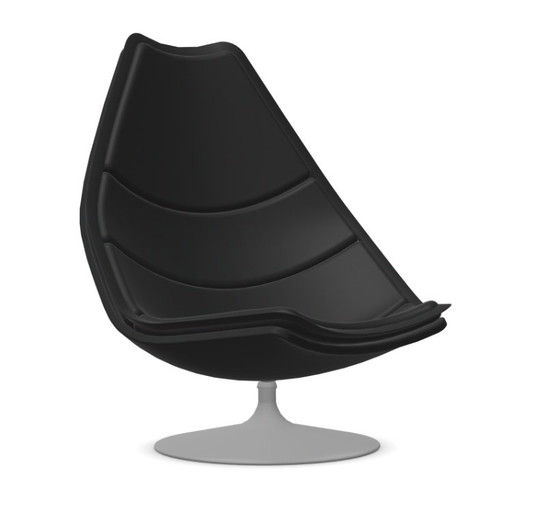 Artifort F585 in pelle nera di bue – Poltrone, Metallo (photo 5 of 5)