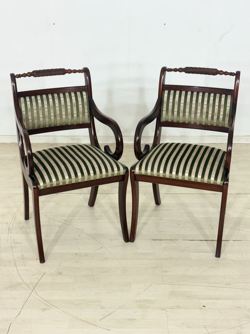 Juego de 2 sillas de comedor de estilo colonial / sillas de caoba / sillas de cocina vintage – fauteuils (photo 2 of 14)