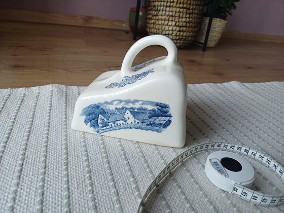 Image 1 of Vintage kaasstolp te koop met prachtige landelijke tekeningen op